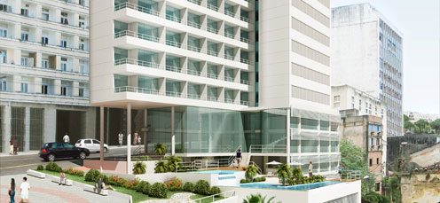 Vista da frente do Hotel